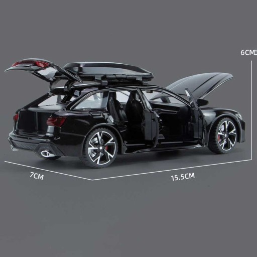 Модель Audi RS6 C8 1:32, открывающиеся двери, светодиодный звук