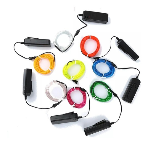 2M ŚWIATŁOWÓD EL WIRE LED TAŚMA PASEK BATERIE AA