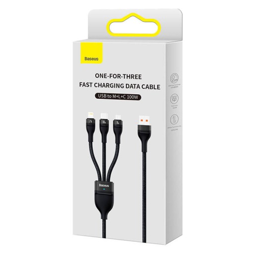 Кабель Baseus USB-C microUSB Lightning 100 Вт 1,2 м