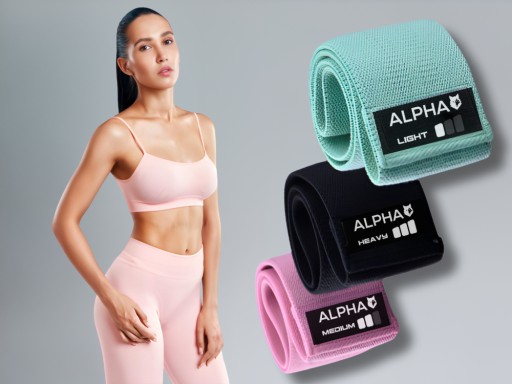 НАБОР ИЗ 3 ЛЕНТ ДЛЯ ТРЕНИРОВКИ СОПРОТИВЛЕНИЯ ДЛЯ БЕДРА FITNESS ALPHA