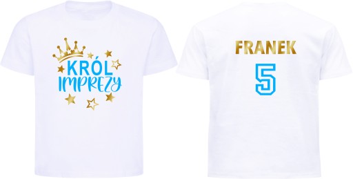 Футболка на 5 лет - Party King, ИМЯ, день рождения, микс цветов размер 116