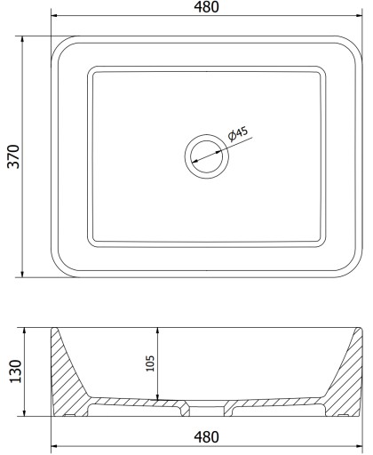 MEXEN CATIA НАСТОЛЬНАЯ РАКОВИНА 48x37 БЕЛОЕ ЗОЛОТО