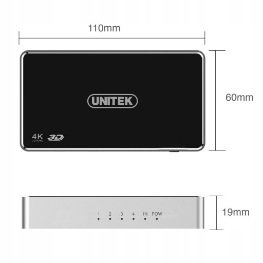 Переключатель-сплиттер UNITEK SPLITTER x4 HDMI 4K