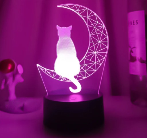 ночник луна кот с котом Пилотная комната