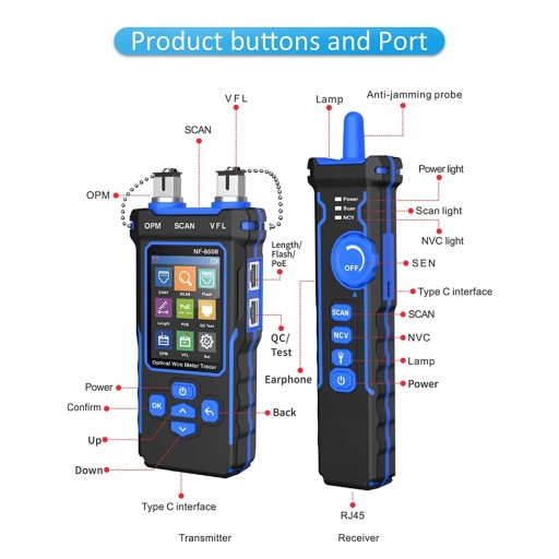 Тестер сетевого кабеля RJ11 RJ45 Сетевой тестер NF8508