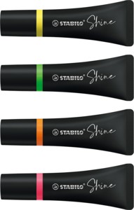 Неоновый хайлайтер Stabilo SHINE, 4 неоновых цвета