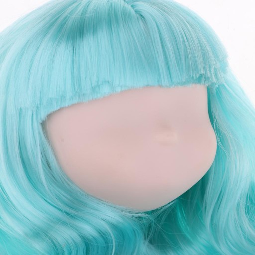 Зеленый парик BJD масштаба 1/6 со скульптурой головы без черт лица, кукла своими руками