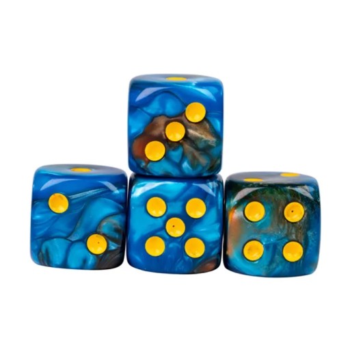 Kość 1szt D6 K6 Niebieska Złoty Nadruk Dice Classic RPG D&D MTG Planszowe