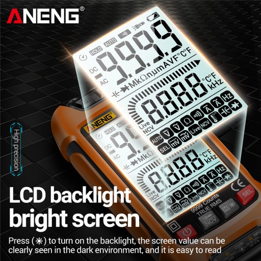 ЦИФРОВОЙ МУЛЬТИМЕТР ANENG SZ02 True RMS 9999 СЧИТЫВАЕТ