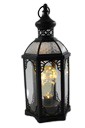 LAMPION Z ŻARÓWKĄ DIODY LED-KAPLICZKA-CZARNA