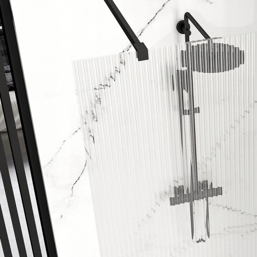 Ścianka prysznicowa AERO INTIMO 90 czarna WALK-IN