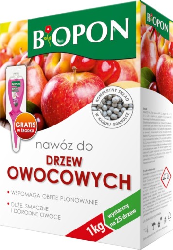 NAWÓZ do drzew owocowych BIOPON 1 kg x 4 sztuki