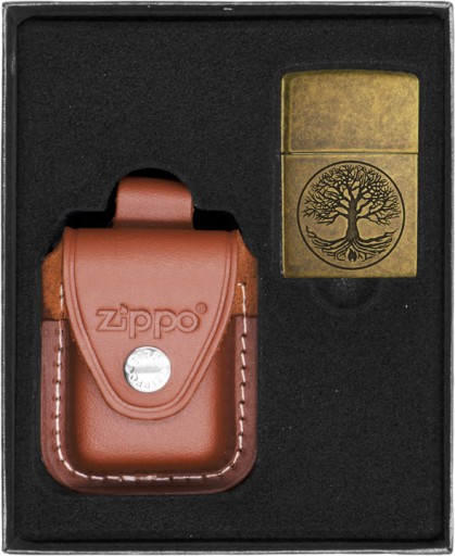 Подарочный набор зажигалок ZIPPO TREE OF LIFE ANTIQUE BRASS*№2.