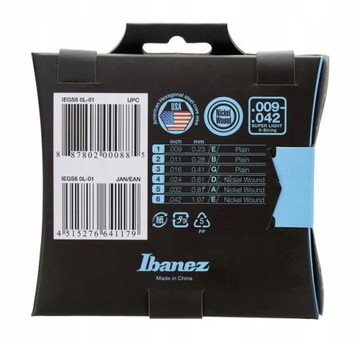 IBANEZ IEGS6 - ЭЛЕКТРИЧЕСКИЕ СТРУНЫ 009-042