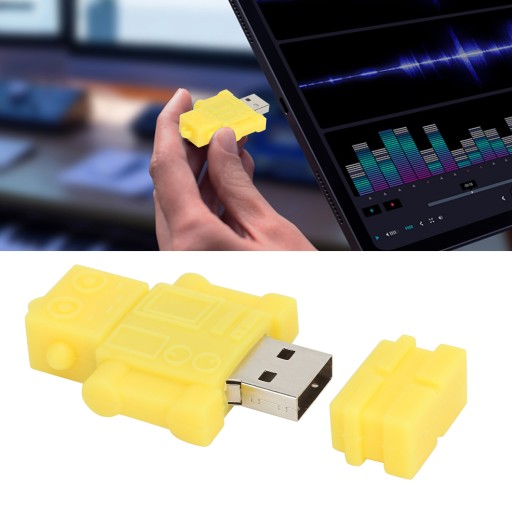 Портативный USB-накопитель, желтый мультяшный робот, большой палец для хранения информации