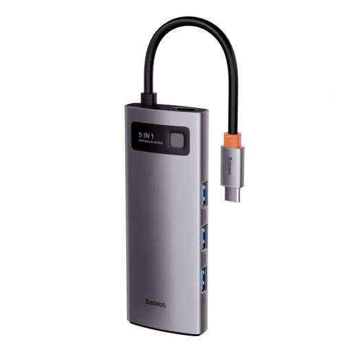 Baseus Metal Gleam HUB 5in1 USB-C PD 100W HDMI 4K 3xUSB 3.0 док-станция