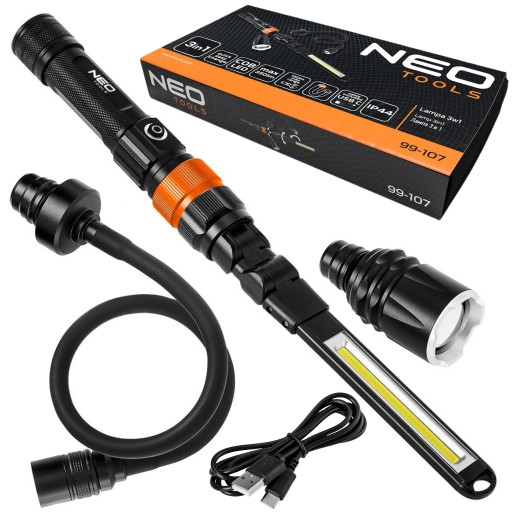 NEO Tools 99-107 ЛАМПА 3 в 1 COB LED 350лм IP44 USB-C