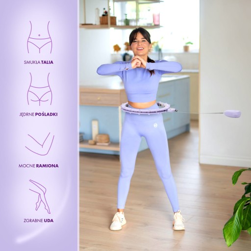 HULA HOP VIOLET Z MAGNESAMI I OBCIĄŻNIKIEM + LICZNIK HMS HHM14