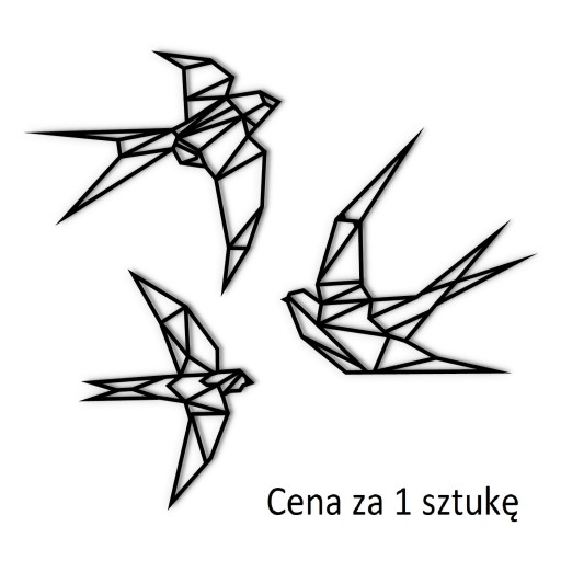 Ozdoba na ścianę do pokoju salonu czarne JASKÓŁKI do naklejenia A001 30cm