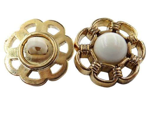 Guziki złote 1 sztuka kolor ZŁOTY Z PERŁĄ K668 17mm 15008