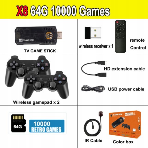 X8 Game Stick 4K 10000 gier Arcade Retro Video