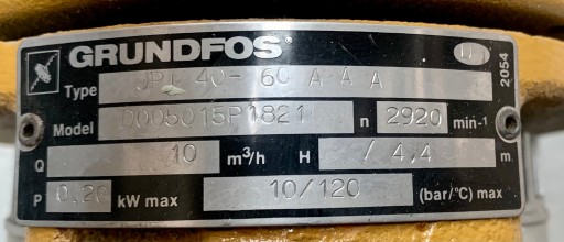 Водяной насос Grundfos 40-60 A, 0,37 кВт, 10 м³/ч