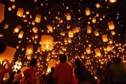 Летающий фонарь Lucky lantern 10 шт. силуэт XXL.
