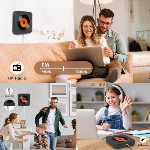 Настенное радиоприемник USB FM BLUETOOTH CD/MP3-ПЛЕЕР AUX С ПУЛЬТОМ ДУ