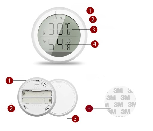 ZIGBEE TUYA ЖК-датчик температуры и влажности