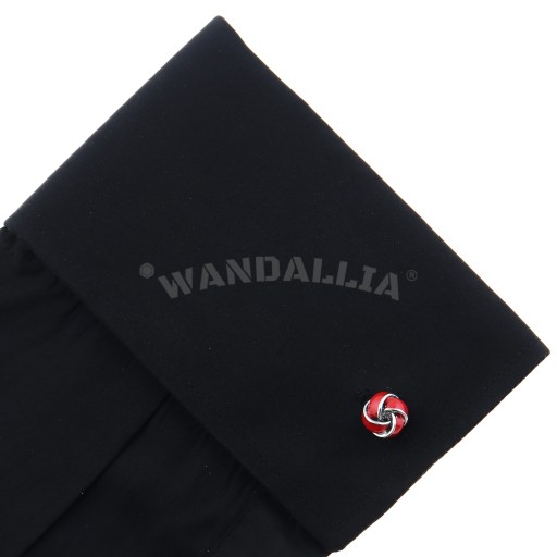 WANDALLIA Spinki do mankietów SP-MN-536 Okrągłe Srebrne Supeł Klasyczne
