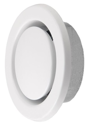 ANEMOSTAT WYWIEWNY 125mm BIAŁY Z RAMKĄ + OPASKA