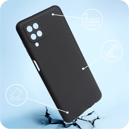 Матовый корпус для узоров Samsung A12 + стекло