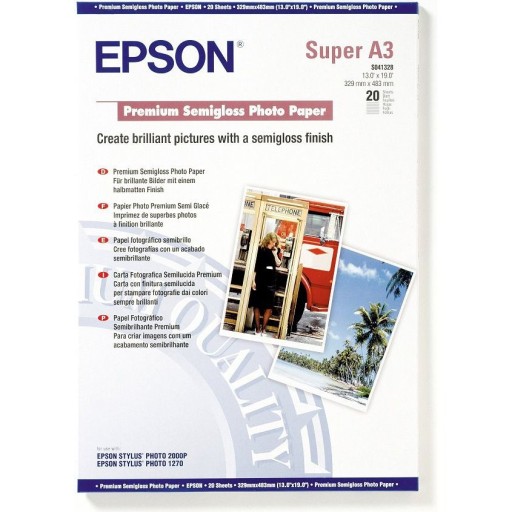 Бумага Epson Premium Semigloss A3+ C13S041328