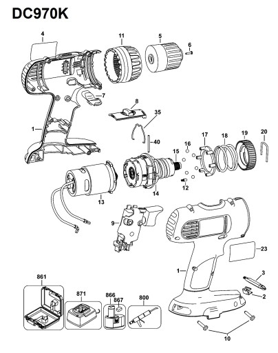 Редуктор Dewalt в сборе 623331-00 для DC970