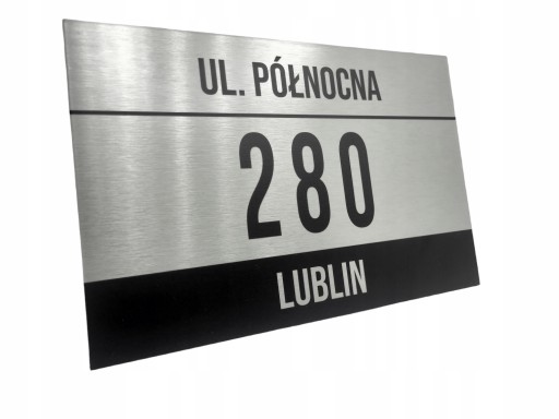 DUŻA Tabliczka ADRESOWA ALUMINIOWA Numer domu DYSTANSE 40x30cm DRUK UV