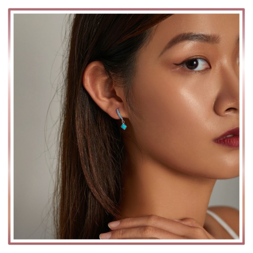 Серебряные серьги БИРЮЗОВЫЕ КАПЛИ ВИНТАЖ S925