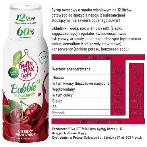 Набор из 4 сиропов для карбонизатора Soda FruttaMax LIGHT.