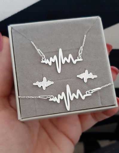 Серебряный набор спасательных кругов для сердечного ритма + коробка