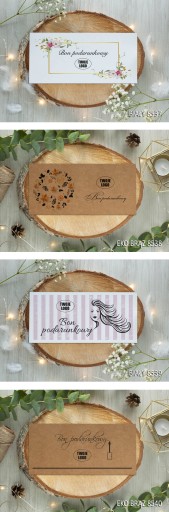 50 szt. boho vouchery bony karty podarunkowe LOGO