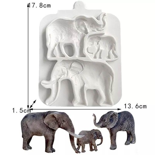 Силиконовая форма Слон Elephants A0061