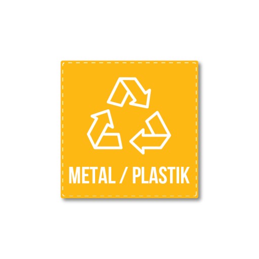 Naklejka recykling segregacja PLASTIK 5cm