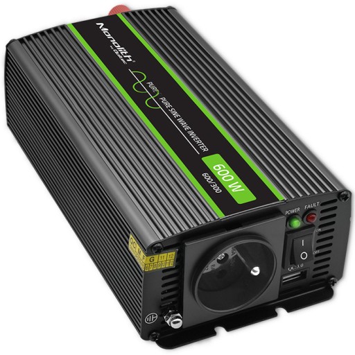 Qoltec Monolith 1200 MS Волновой преобразователь 12 В/230 В 600/1200 Вт USB