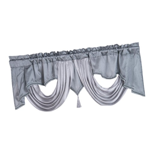 Kieszeń na pręt Valance Oddychająca zasłona okienna Panel Poziomy okien Decor Szary