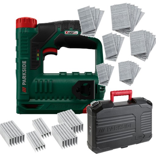 PARKSIDE Аккумуляторный степлер PAT X12V 2в1 гвоздезабиватель + СТЕПЛЕРЫ ГВОЗДИ