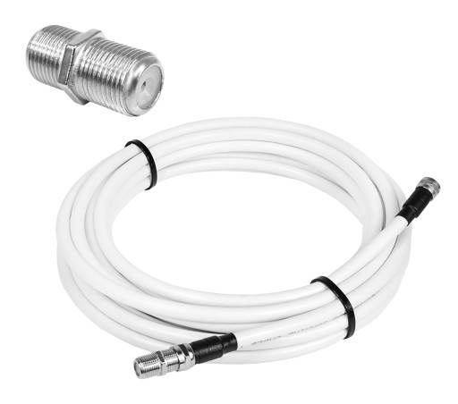 GOTOWY KABEL KONCENTRYCZNY PRZEWÓD ANTENOWY z wtykiem F i gniazdem F 7m
