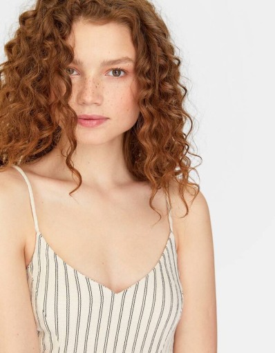 КОМБИНЕЗОН STRADIVARIUS В БЕЖЕВУЮ ПОЛОСКУ (М)
