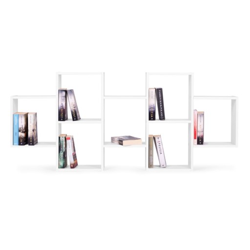 СОВРЕМЕННЫЙ ПОДВЕСНОЙ КНИЖНЫЙ ШКАФ С 8 ПОЛКАМИ, БЕЛЫЙ