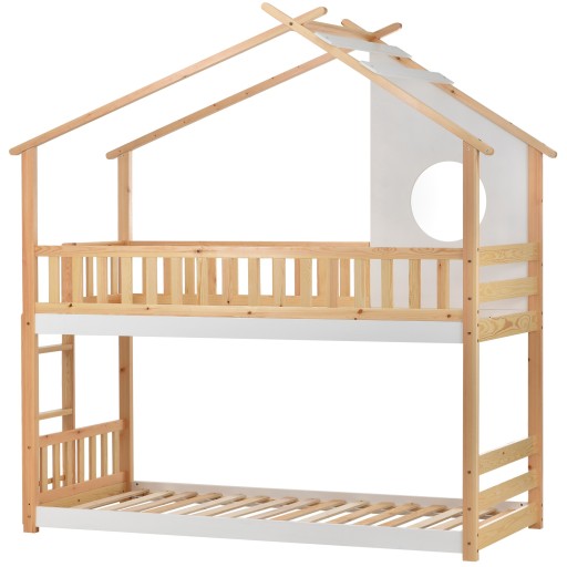Łóżeczko domek Łóżko piętrowe 90x200 w drabina