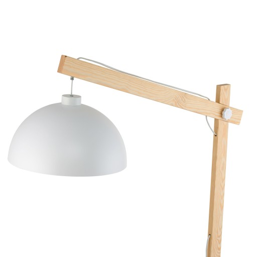 Lampa Podłogowa OSLO Biały Metalowy Klosz 1xE27 180cm Design Dom Do Salonu