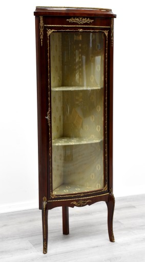 ВИТРИНА УГЛОВАЯ ОРЕХОВАЯ, ИМПЕРИЯ УГОЛ h142x53x33см
